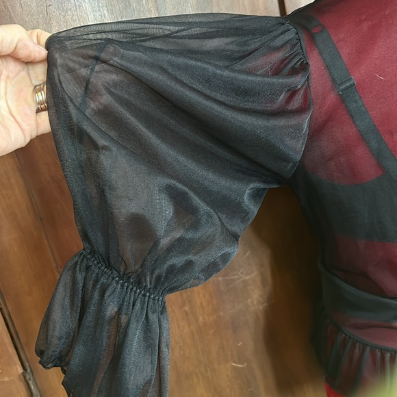 Vintage Sheer Nylon Lace Bed Jacket S/M - Picture 5 of 9